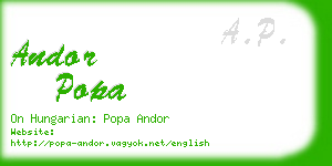 andor popa business card